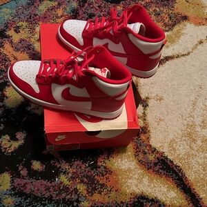 Nike Men’s Bold Red and White Sneakers